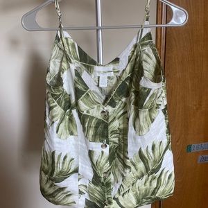 A cute leafy tank top! still in good condition!
